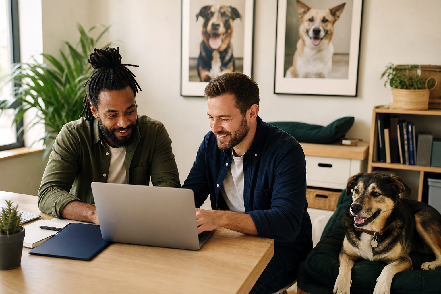 Male animal rescue staff reviewing recurring sponsor gifts
